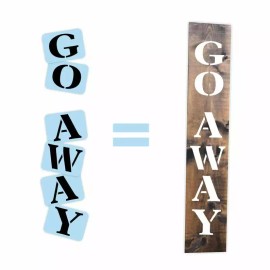 Unbranded Go Away Welcome Stencil Kit - Paint Your Own Porch Sign - Reusable Stencil