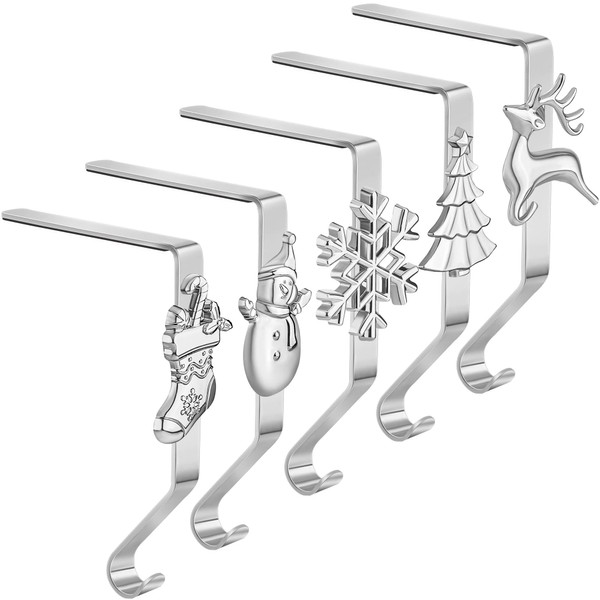 URATOT Pack of 5 Christmas Stocking Holders Mantel Hooks Hanger