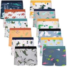 Cczmfeas Boys Kids Soft Cotton Fashion Boxer Briefs Toddler Breathable Underwear (US, Age, 9 Years, 10 Years, Navy Blue - 12 Pack)