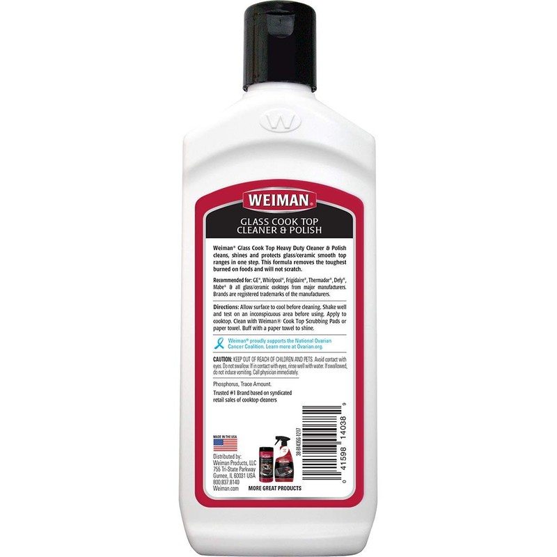 Weiman Glass Cooktop Heavy Duty Cleaner & Polish - Shines