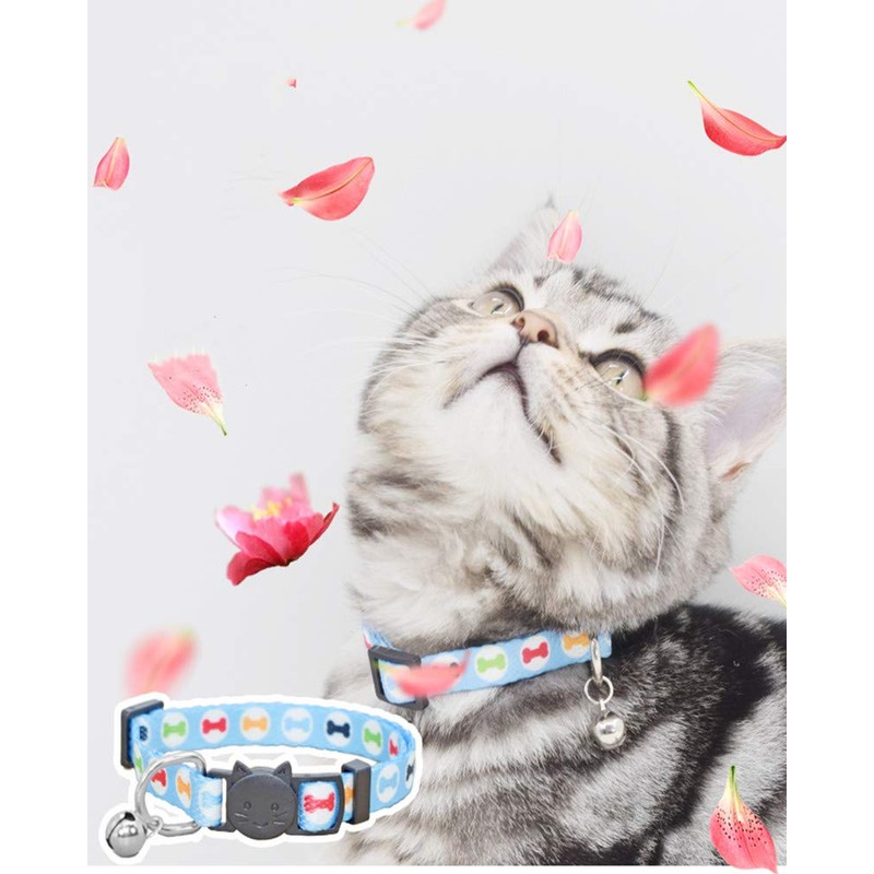 Cyhly Cat Collar, Adjustable Size, Includes Bell, Safety Buckle, Ultra