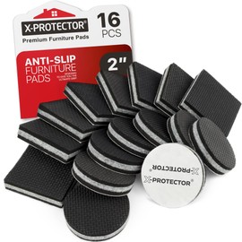 Non Slip Furniture Pads X-PROTECTOR - 16 pcs 2" - Premium Furniture Grippers! Rubber Feet Hardwood Floor Protectors for Furniture Legs - Couch Stoppers - Keep Your Furniture in Place Forever!