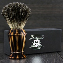 Pure Black Badger Hair Men's Shaving Brush in Cheetah Print Handle. Perfect Hair That last Longer Then Any Hair.
