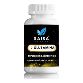 L-Glutamina 100 Pura 120 Cps SAISA HERBAL  Suplemento Natural  Apoyo Muscular y Digestivo  Calidad Premium                                            