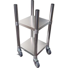 Commercial Stainless Steel Rice Warmer Cart Stand with Wheels 14" x 14"
