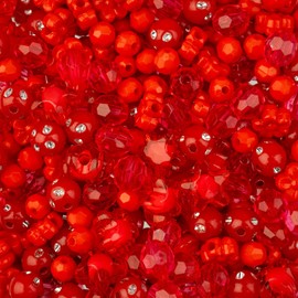 260pcs John Bead Assorted Red Star Plastic Beads for DIY Craft Jewelry Bracelet Necklace Making