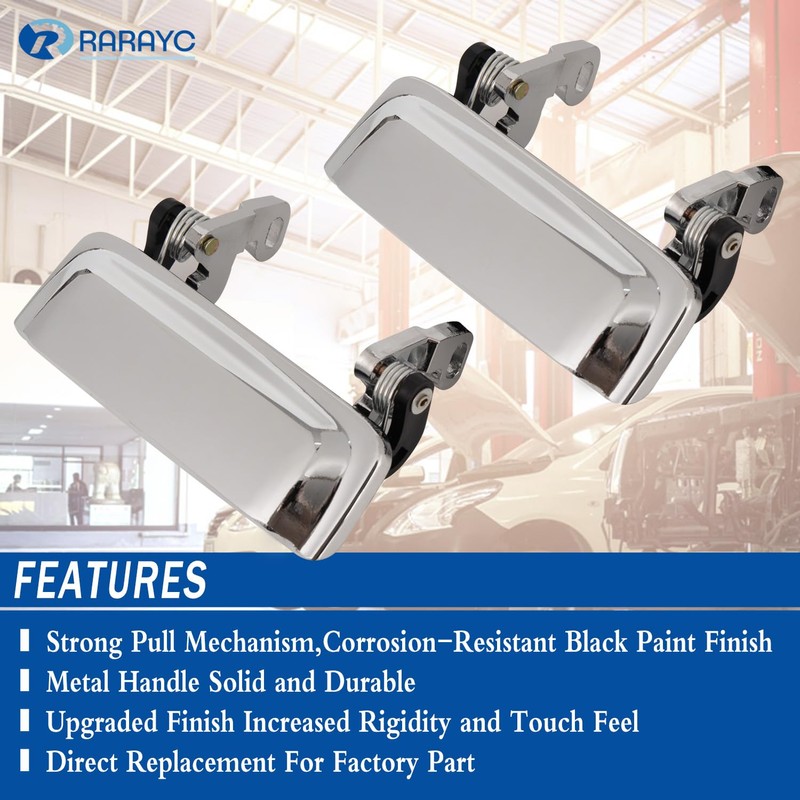 Exterior Door Handle Chrome (2PCS) Metal for 1998-2011 Ford Ranger,