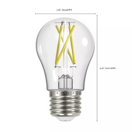 Satco S12409 LED Filament Bulb 120V 5W 40W A19 Medium E26 Base Clear 2700K Warm White