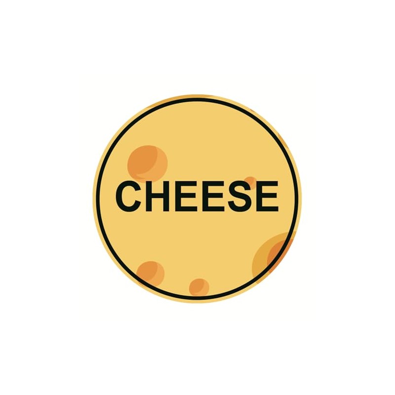 Cheese Sticker, 1inch 500pcs Round Cheese Food Packaging Stickers