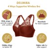 DELIMIRA Women's Front Fastening Bras Lace Wireless Plus Size Full
