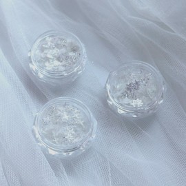 Mosoga white sparkle heart star bling nail art glitter, 1 piece, 3 types of white sparkle / 모소가 화이트 스파클 하트 별 블링 네일아트 글리터, 1개, 화이트스파클3종