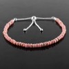 Natural Rhodochrosite Gemstone Beads Bolo Bracelet, Adjustable Slider Chain, Energy