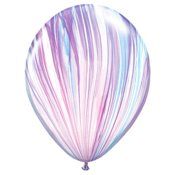 Qualatex 11 " Round Balloons, Fashion Agate - Pack of 25, Pink /Purple /Blue /White