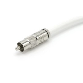 THE CIMPLE CO Digital Audio Coax - Coaxial Cable with RCA Connections, 75 Ohm - Low and High Frequency RG6 Coax - Subwoofer Cable - (S/PDIF) White, 35 Feet