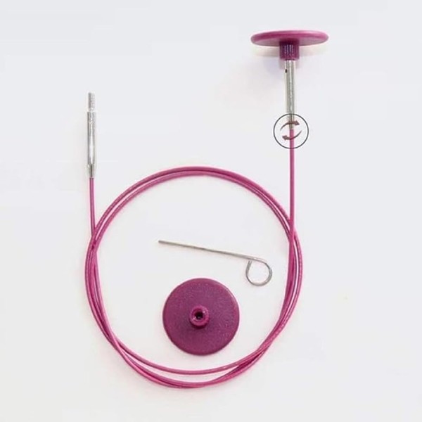 KnitPro Cable, Lega di Acciaio, Purple, 126 cm für 150 cm