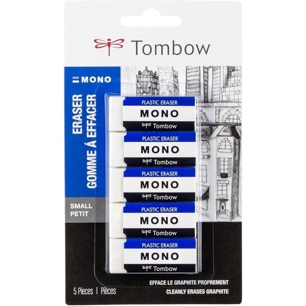 AMERICAN TOMBOW INC Tombow 57321 MONO Black Eraser 15-Pack. Cleanly