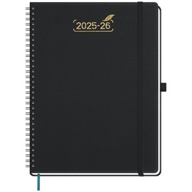 BEZEND 2026 Planner Weekly and Monthly (8.5" x 11"), Large 2-Column Calendar Book (Jul 25-Dec 26), Dual Schedule for Daily Appointment, Easy Track Tabs, Spiral, PU Leather Softcover, Prussian Blue