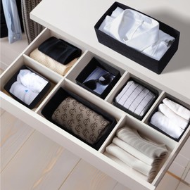 Navaris Folding Boxes, Set of 6, Versatile Storage Options with Shelf Boxes, Ideal for Clothes, Cosmetics and More, Foldable Storage Box, Fabric Box, Folding Box