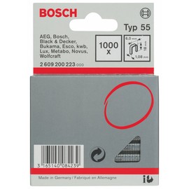 Bosch 2609200223 Fine Wire Staple, Silver, 18 x 6 mm, Set of 1000 Piece
