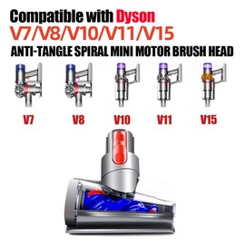 HAPYLD Mini Motorized Brush Head Compatible with Dyson Cordless V7 V8 V10 V11 V15 Vacuum Cleaner, Pet Hair Cleaning Tool, for Carpeted Stairs, Couch Cushions, Upholstery and Car Carpet