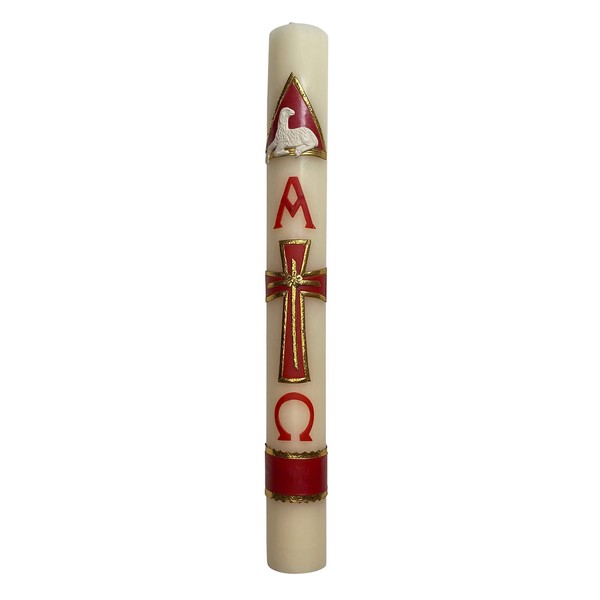 Large 18in (45cm) Easter Paschal Candle Cirio Lent Pascual Semana Santa Holy Week