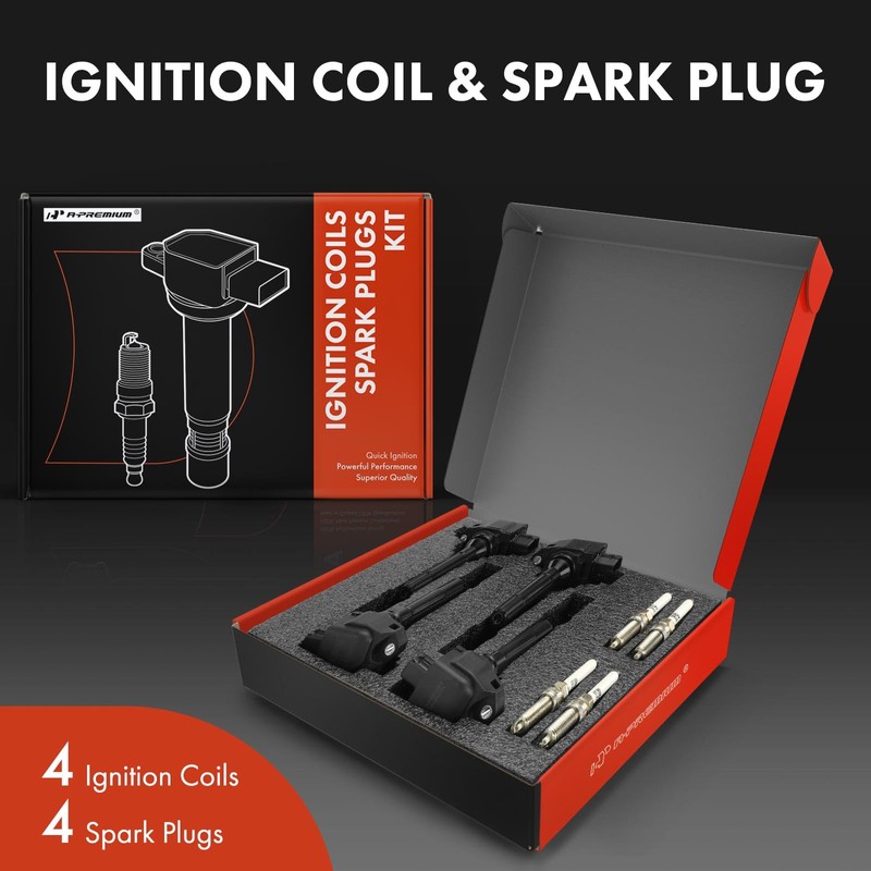 A-Premium Set of 8 Ignition Coil Pack and Iridium Spark