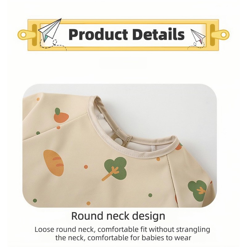 LIDOUK Weaning Bib with Long Sleeves & BLW, Soft and