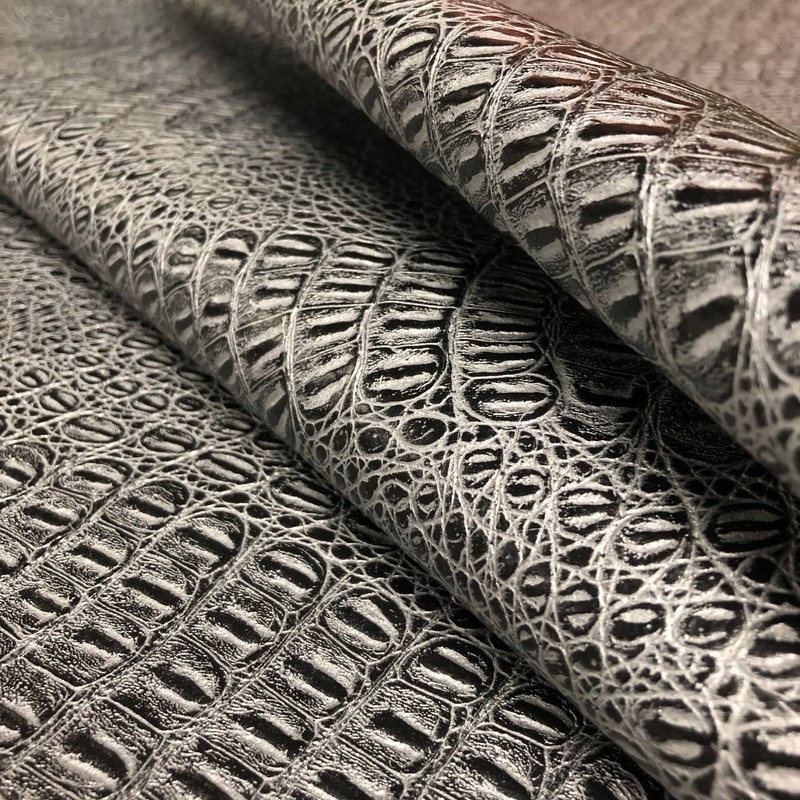 Alligator Fabric, Soft Textured Crocodile Vinyl Faux Leather, Gator Skin