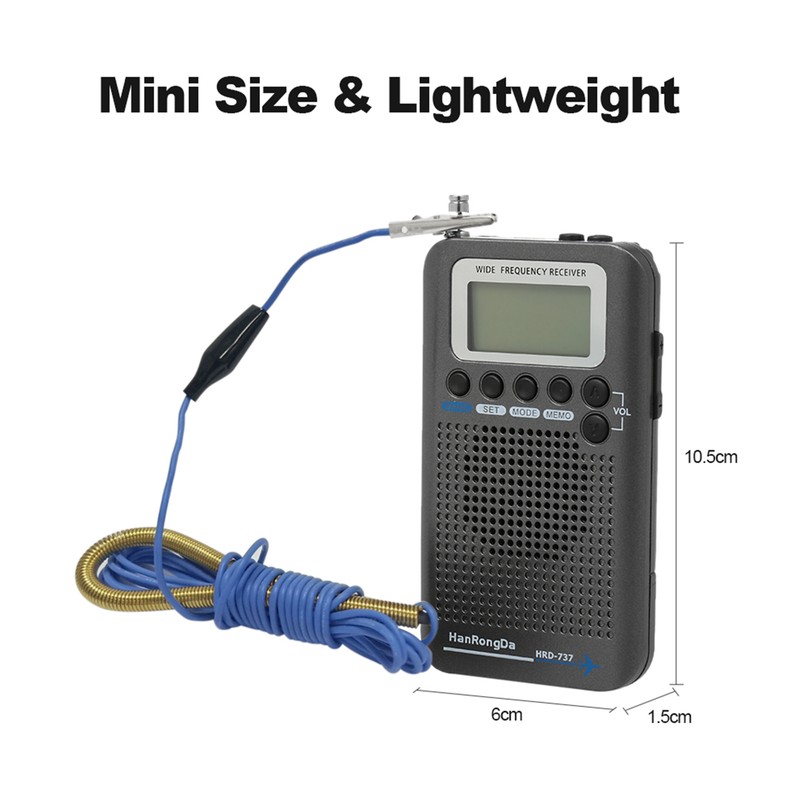 HanRongDa HRD-737 Portable Full Band Radio Aircraft Band Receiver FM/AM/SW/