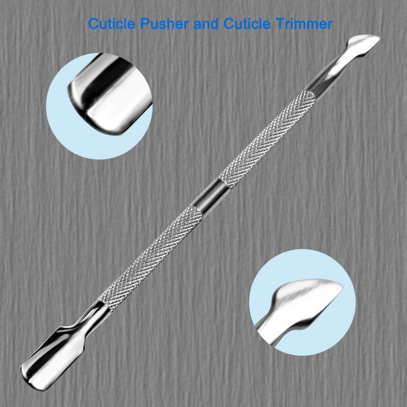 Professional Cuticle Pusher and Cutter Trimmer Remover 2-Piece Manicure Tool