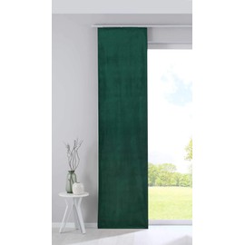 Gardinenbox Milano 203571 Blackout Panel Curtain Sliding Curtain Velvet Opaque Blackout Panel Carrier Weighted Bar Green H x W 245 x 60 cm
