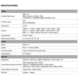 Eyemax SuperLive Plus TD Series 8CH CCTV DVR System Suport Cameras Upto 5MP,for HD-TVI, HD-CVI, HD-AHD, 960H Analog Cameras -No HDD-