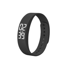 Digital Waterproof Pedometer Watch - Non-Bluetooth Step Counter Watch, Fitness Watch Silent Vibrating Alarm Clock Fitness Tracker without Smartphone LED Digital Watch for Adult Men Women(Black)