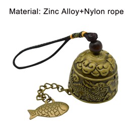 Pinenjoy 3Pcs Vintage Dragon Bell Bronze Fish Carved Feng Shui Bell Metal Hanging Temple Bell for Good Luck Bless DIY Wind Chime for Home Garden Eave Door Decoration