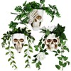 RimCereal 3pcs Halloween Skull Wall Planter Resin Skeleton Gothic Hanging