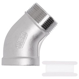 SWZHAI 1PCS 45 Degree Elbow 1-1/4" NPT Male x 1-1/4" NPT Female Street Elbow 304 Stainless Steel Pipe Fittings Male to Female Threaded Coupler