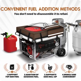 2025 Upgrade 900D+210D Heavy Duty Thicken Fabric. GUYISS Generator Covers While Running. 32"L×24"W×24"H, Top Can Be Opened for Refueling, Compatible with 4500W-10000W Frame Generator, Coffee.