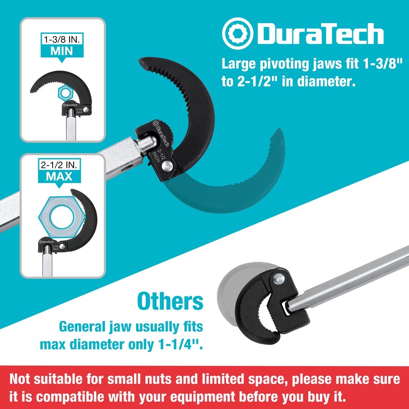 DURATECH 10 "-17" Telescoping Basin Wrench with 1-3/8" to 2-1/2"