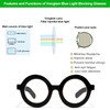 VOOGLAM Retro Round Blue Light Blocking Glasses for Women Men
