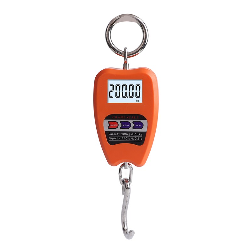 Electronic Hook Scale 200kg Small Orange Wireless Industrial Fishing Scale
