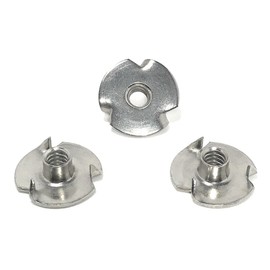 T-NUT Stainless Steel 10-24x3/16 (3 Prong) Tee Nuts (10-24 Thread 3/16" Barrel Length) 18-8 Stainless - (25) Pieces