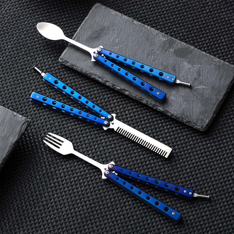 Eaasty 3 Pieces Butterfly Comb, Butterfly Fork and Spoon Set,