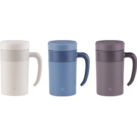 Zojirushi SE-KAE48WZ Stainless Tea Tumbler with Handle, 16-Ounce, Off White