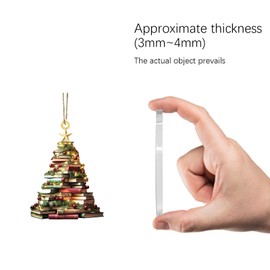 TOPJIAO Book Christmas Tree Ornaments Christmas Ornaments For Book Lovers Funny Stacked Books Ornament Christmas Hanging Decorations Christmas Tree Home Party Decor Gifts for Book Lover