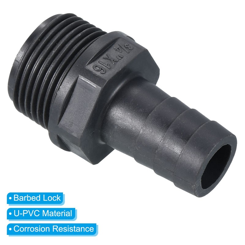 PATIKIL UPVC Barb Fitting Connector Air Gas Hose Brass Barb