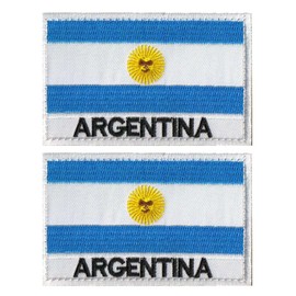 EmWoot 2PCS Argentina Flag Patch Embroidered Morale Patch Military Tactical Patches Hook and Loop(Argentina01)