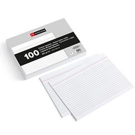 Miquelrius Index Cards 100 Note Cards Horizontal Ruled Flashcards Size 160 x 215mm 200gsm Offset Card Paper