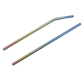 TiTo Titanium colorful straw supper strong and ultralight Drinking straw with cleaning brush Dia 7mm X 0.4mm (Colorful Set)