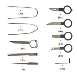 ZZYWWP 20Pcs Universal Radio Removal Tool Kit, Car Stereo CD Player Removal Keys, Compatible with Ford, Most Trucks and Vehicles