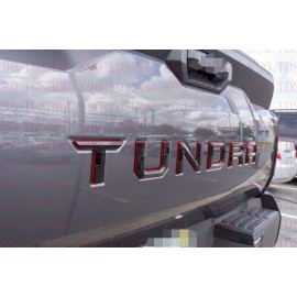 CUSTOM EMBLEM Black Red outline Emblem Fit TOYOTA 2022 2023 TUNDRA Tailgate Letters
